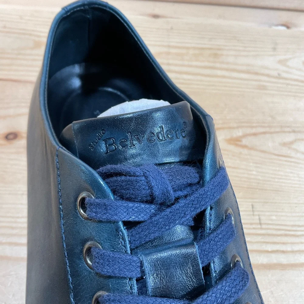 Belvedere Studio James Sneakers Size Men’s 10.5 D Blue White Leather